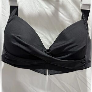 Lands’ End Black Bikini Swim Top Size 12– UPF 50+ Sun Protection